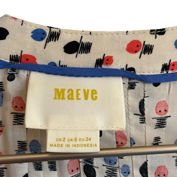 Anthropologie Maeve Calia Top Hat Pintuck Blouse, Size 2 - Picture 8 of 10